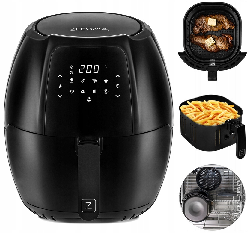 Beztuková fritéza ZEEGMA ZE-KNAPPER GRAND BLACK 1800 W 7,7 l
